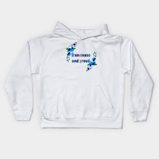 Trans masc and proud floral design Kids Hoodie